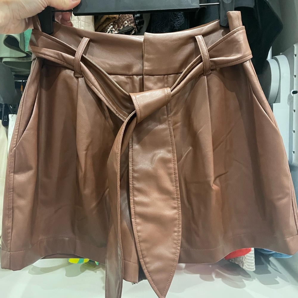 David Lerner Leather Shorts